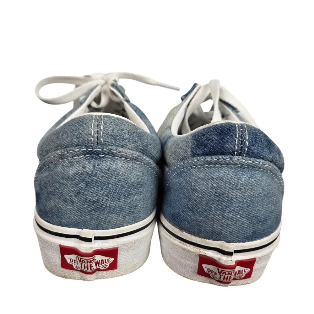 Vans Old Skool Acid Denim Skate Shoes Sneakers W 7.5 M 6 Blue White